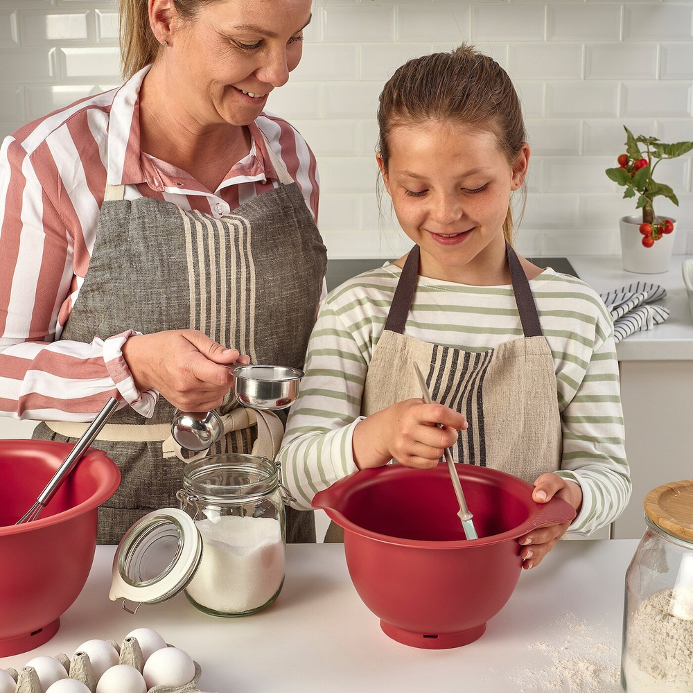 Набор мисок для смешивания IKEA VISPAD (ВИСПАД), Красный, 2 шт