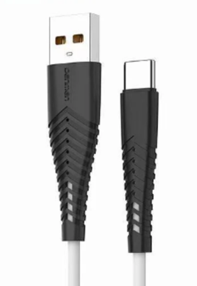 Кабель DENMEN D19V USB-microUSB 2.4A 1м Silicone White