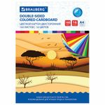 Картон цветной А4 ТОНИРОВАННЫЙ В МАССЕ, 160 листов, 16 цветов, 180 г/м2, BRAUBERG, 115090