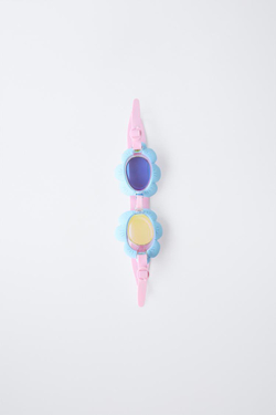 ZARA ОЧКИ ДЛЯ ДАЙВИНГА С ЦВЕТОЧНЫМИ ДЕТАЛЯМИ, РОЗОВЫЙ