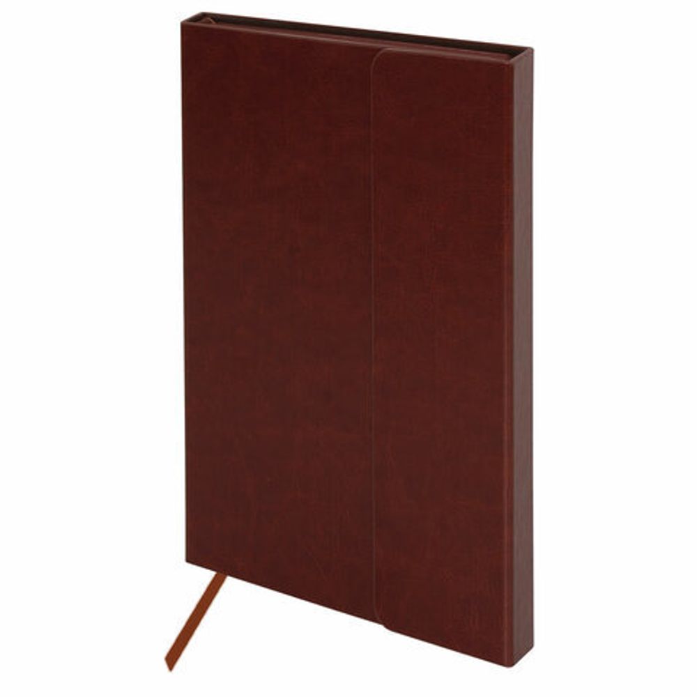 Ежедневник недатированный А5 (148х218 мм), GALANT "Magnetic", кожзам, магнитный клапан, 160 л., коричневый, 111880