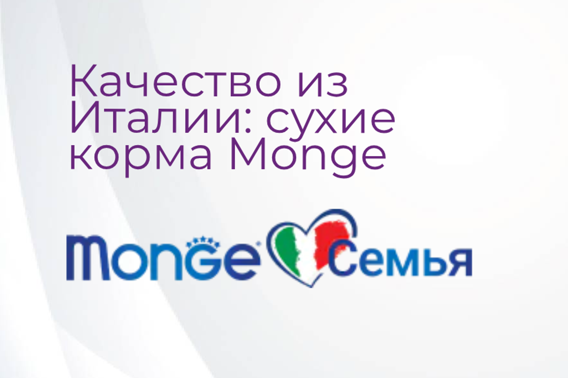 Качество из Италии: сухие корма Monge с доставкой