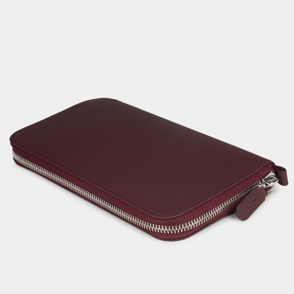 Кошелек кожаный длинный Marquise бордового цвета