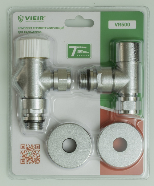 Комплект терморегулирующий 1/2 - Ф15мм  (НИКЕЛЬ)  ViEiR (36/6/1шт)