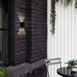 ULU-S55B-2x3W-3000K+4000K+6000K IP65 BLACK Светильник светодиодный уличный. Архитектурный накладной. С переключателем цвета свечения. Теплый3000K-Белый4000K-Дневной6000K. Корпус черный. TM Uniel