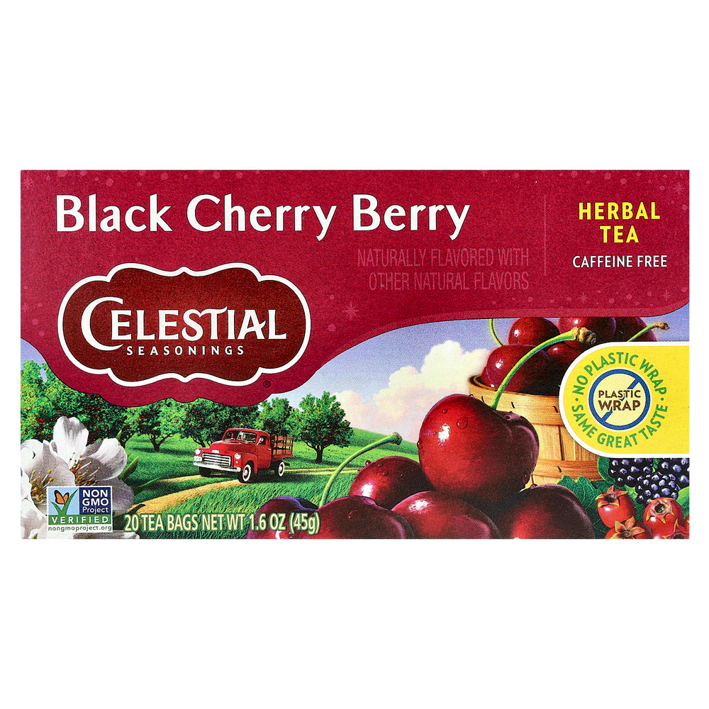 Celestial Seasonings, травяной чай, с ягодами черемухи, без кофеина, 20 чайных пакетиков, 45 г (1,6 унции)