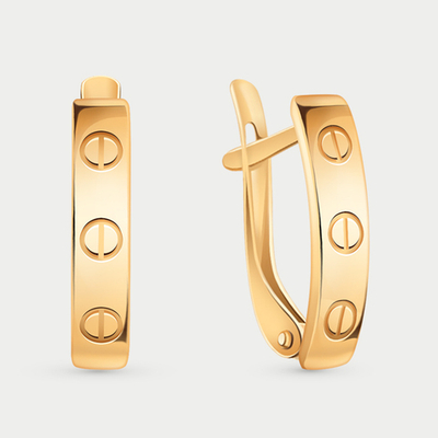 Серьги женские без вставок из розового золота 585 пробы (арт. 21119)