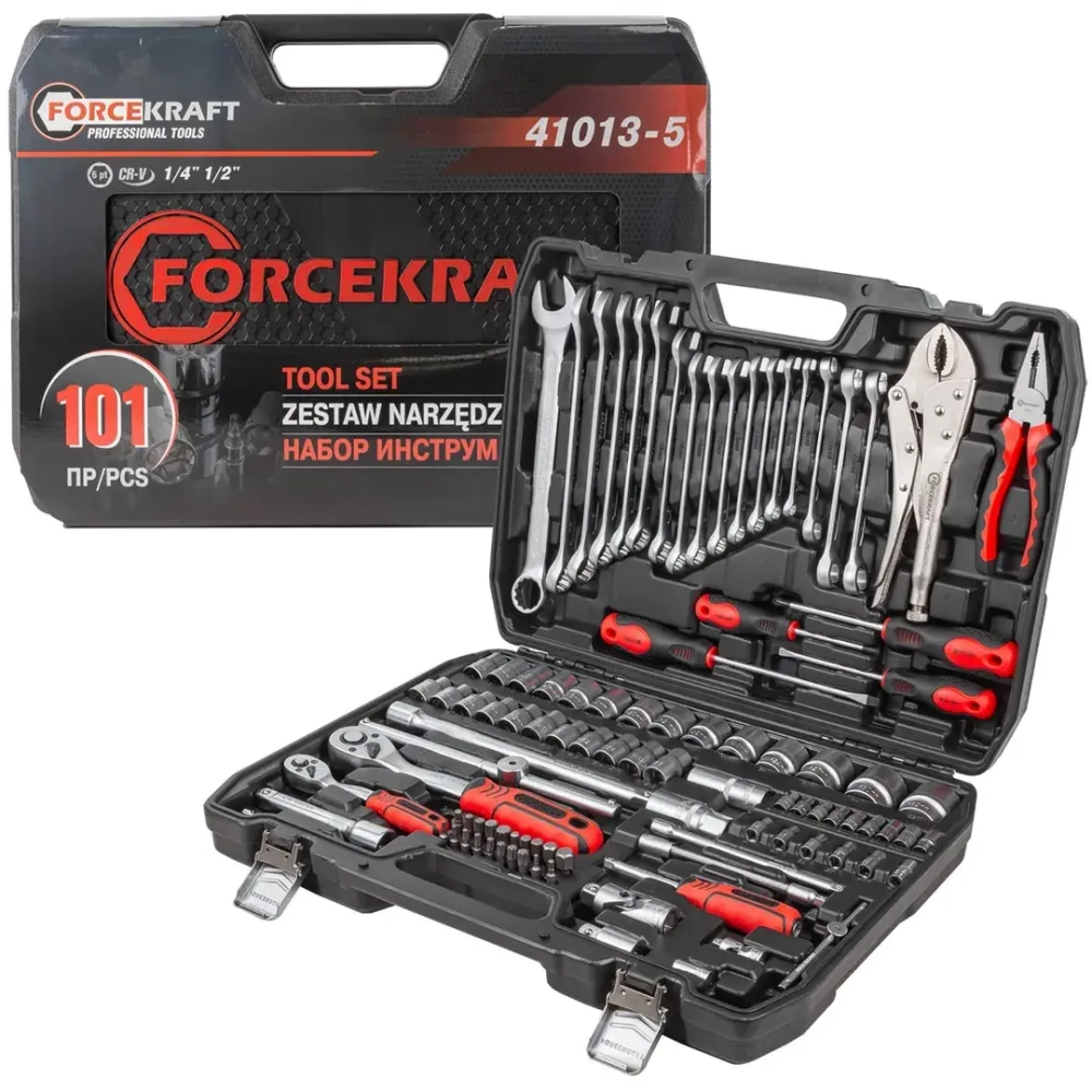 Набор инструментов 101пр., 1/4''1/2''(6гр.)(4-32мм) FORCEKRAFT FK-41013-5