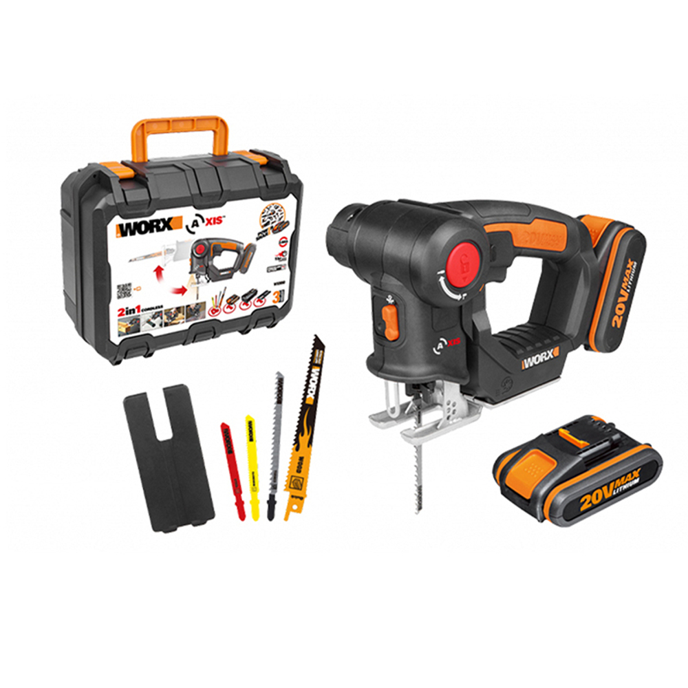 Аккумуляторный лобзик Worx WX550 2.0Ач х1 кейс