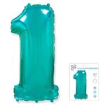 Шар (40"/102 см) Цифра "1" Тиффани в упаковке / One