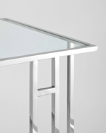 Журнальный столик 50*32 БОСТОН прозрачное стекло сталь серебро