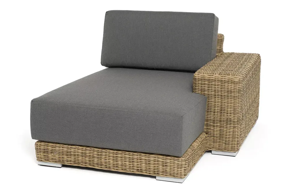 "Капри" кушетка из искусственного ротанга, цвет соломенный