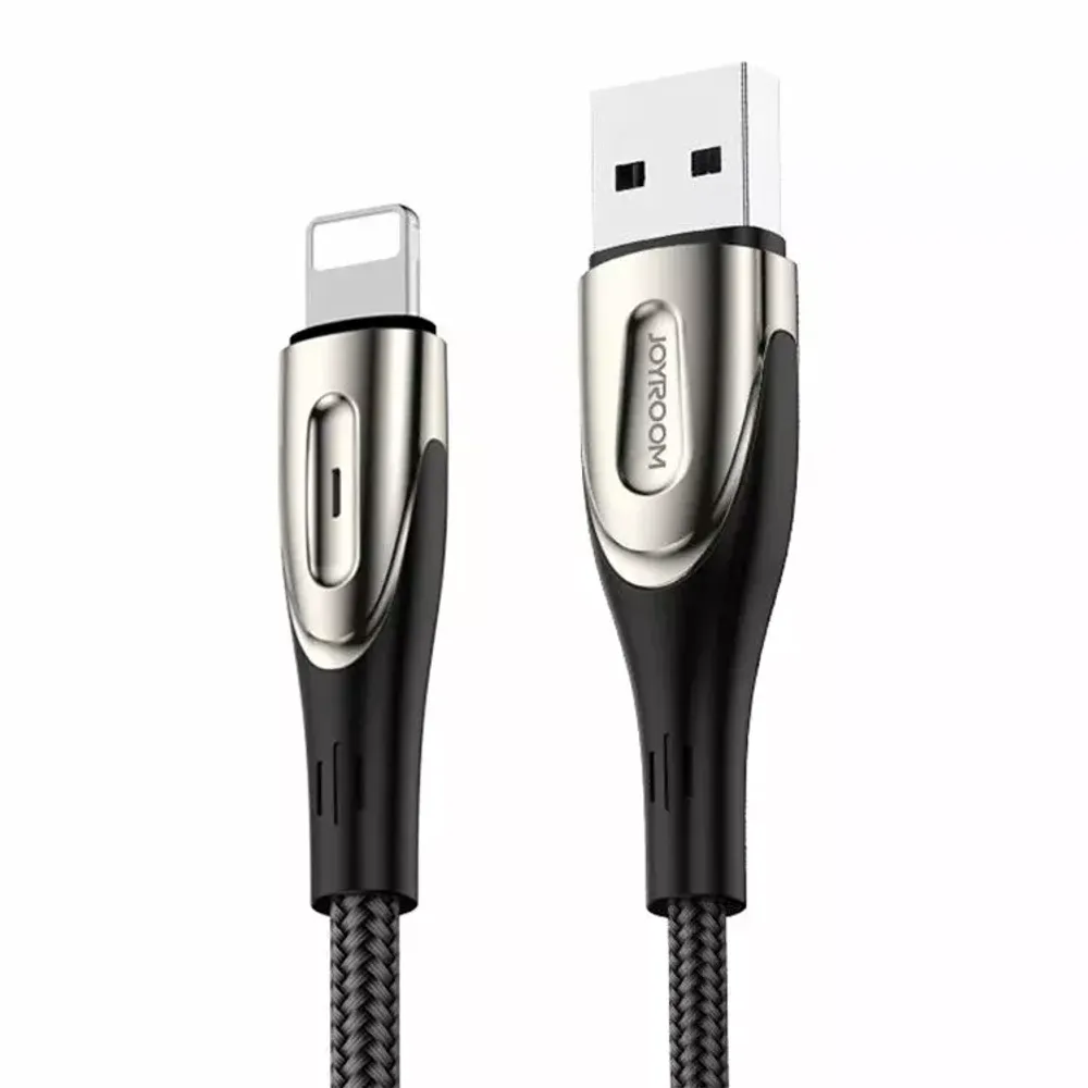 USB cable Lightning 10sm армированный (Joyroom) grey