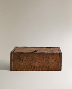 Zara Home Коробка для хранения из дерева, цвет коричневый, 26.5 см