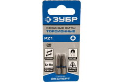 Биты "ЭКСПЕРТ" 2 шт. (25 мм; PZ1) Зубр 26013-1-25-2