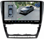 Магнитола для Skoda Octavia A5 2004-2013 (рамка черная глянцевая) - Teyes CC3-2K-360 на Android 10, 2K QLED, 6Гб+128Гб, CarPlay, 4G SIM-слот, 4 камеры в комплекте