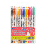 Ручка гелевая, Basir, цветные чернила, серия "Коты", ароматизированная с блёстками, 10 шт