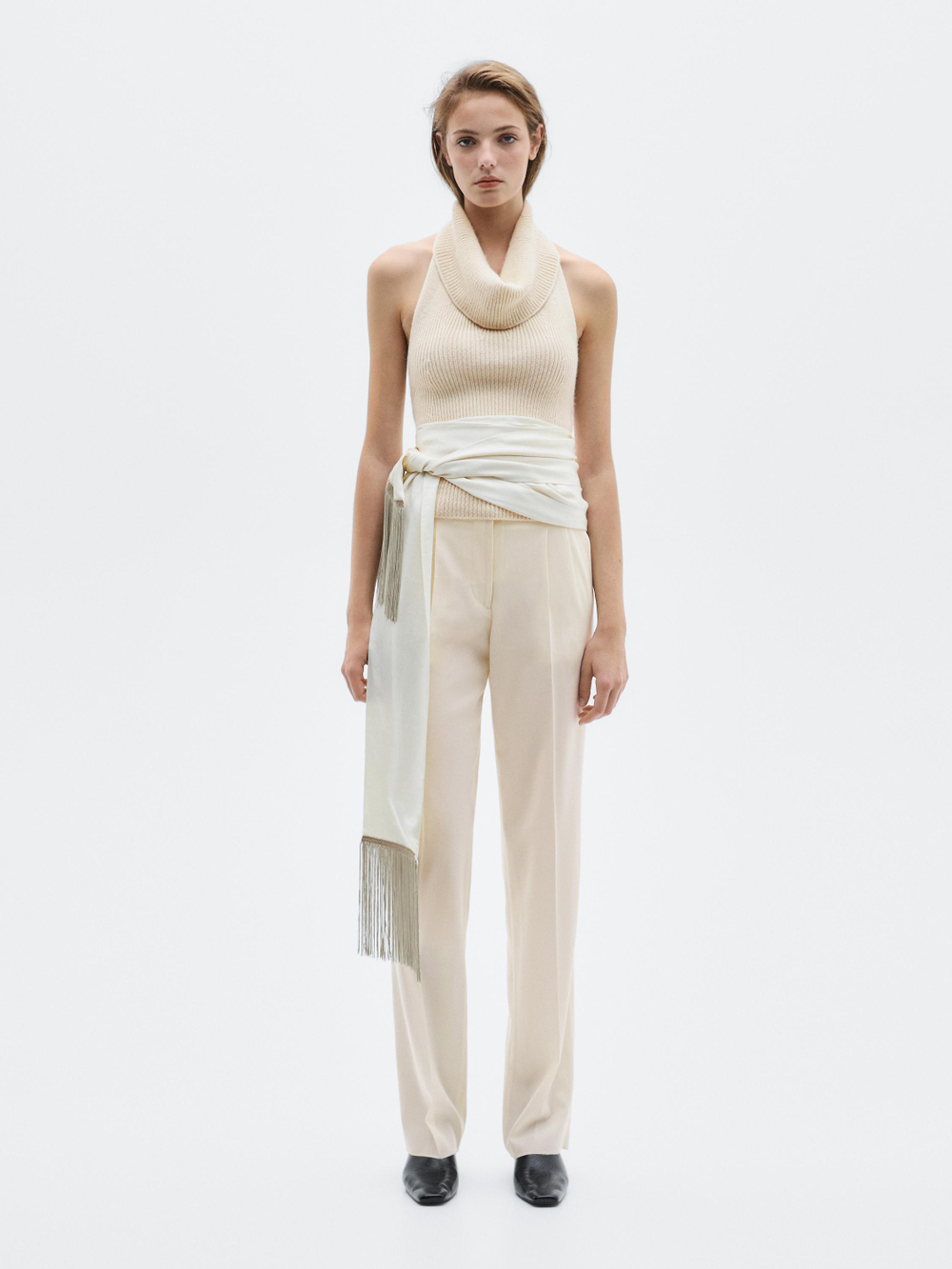 Massimo Dutti Топ из смесовой шерсти - Limited Edition, натуральный