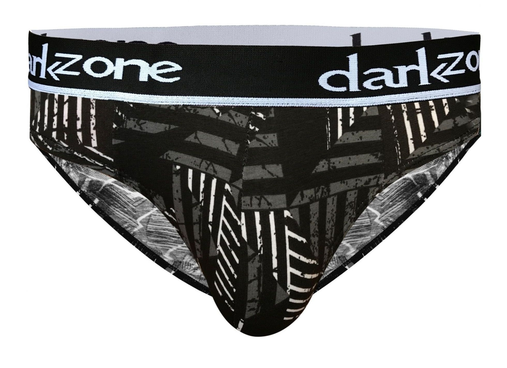 Черные трусы-брифы с замысловатым принтом (Размер: L) (Цвет: черный)