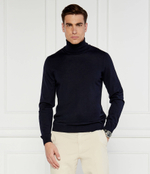 Хлопковый гольф musso-p BOSS BLACK - темно-синий(50468262)