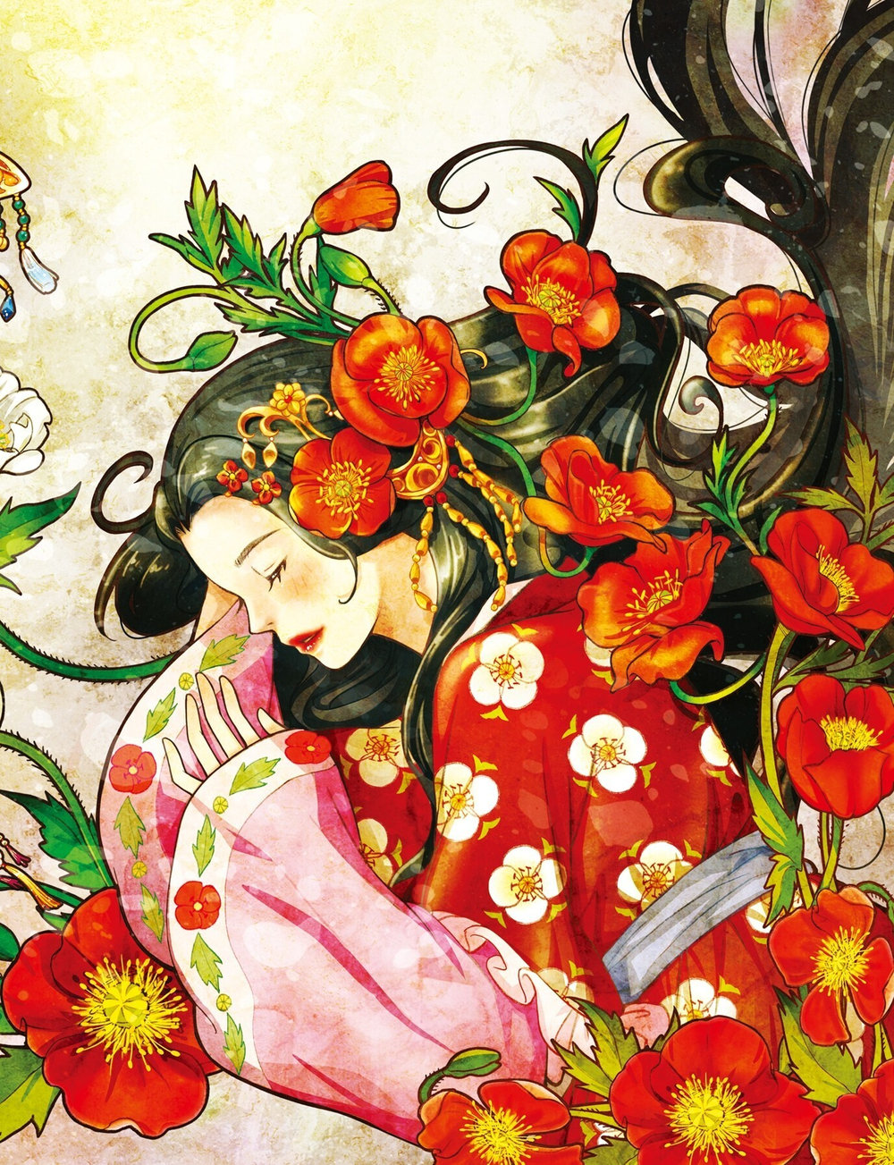 Girls and flowers. Part 1. Coloring Book