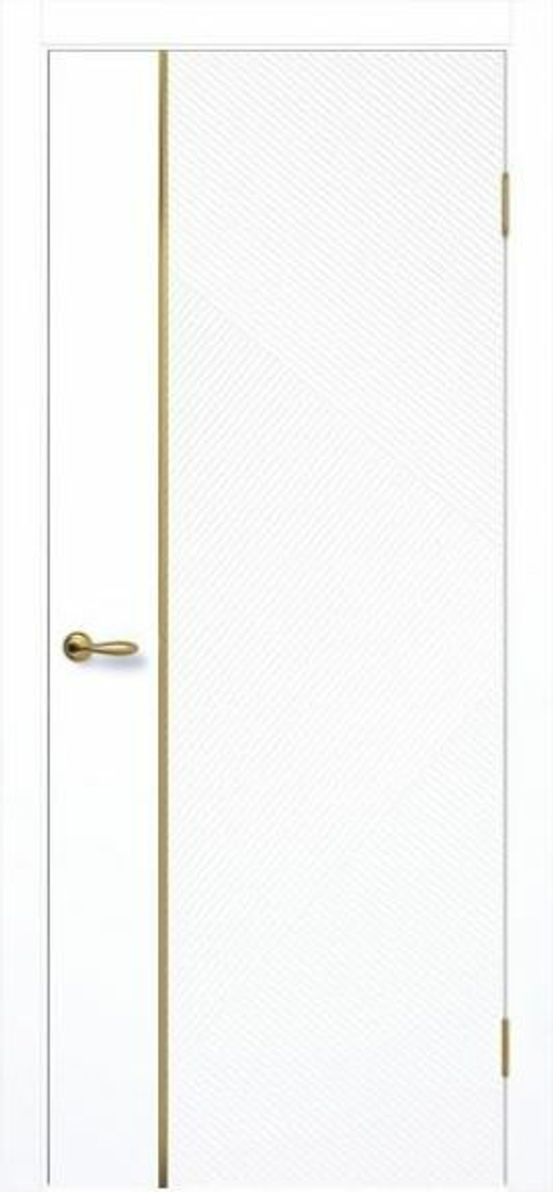 Дверь межкомнатная  Парма -2   белый матовый/золотой молдинг  SV