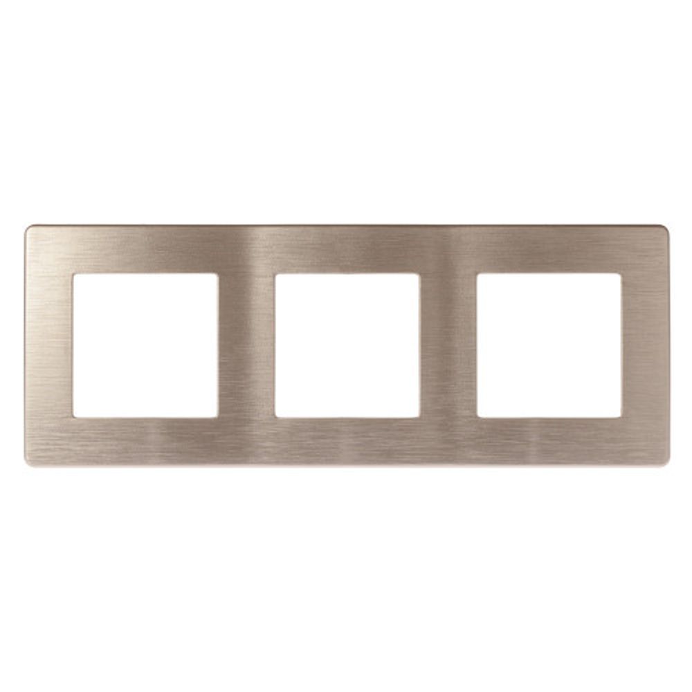 Рамка для розеток и выключателей ЭРА Серия 12 12-5103-04 на 3 поста, Сатин, шампань