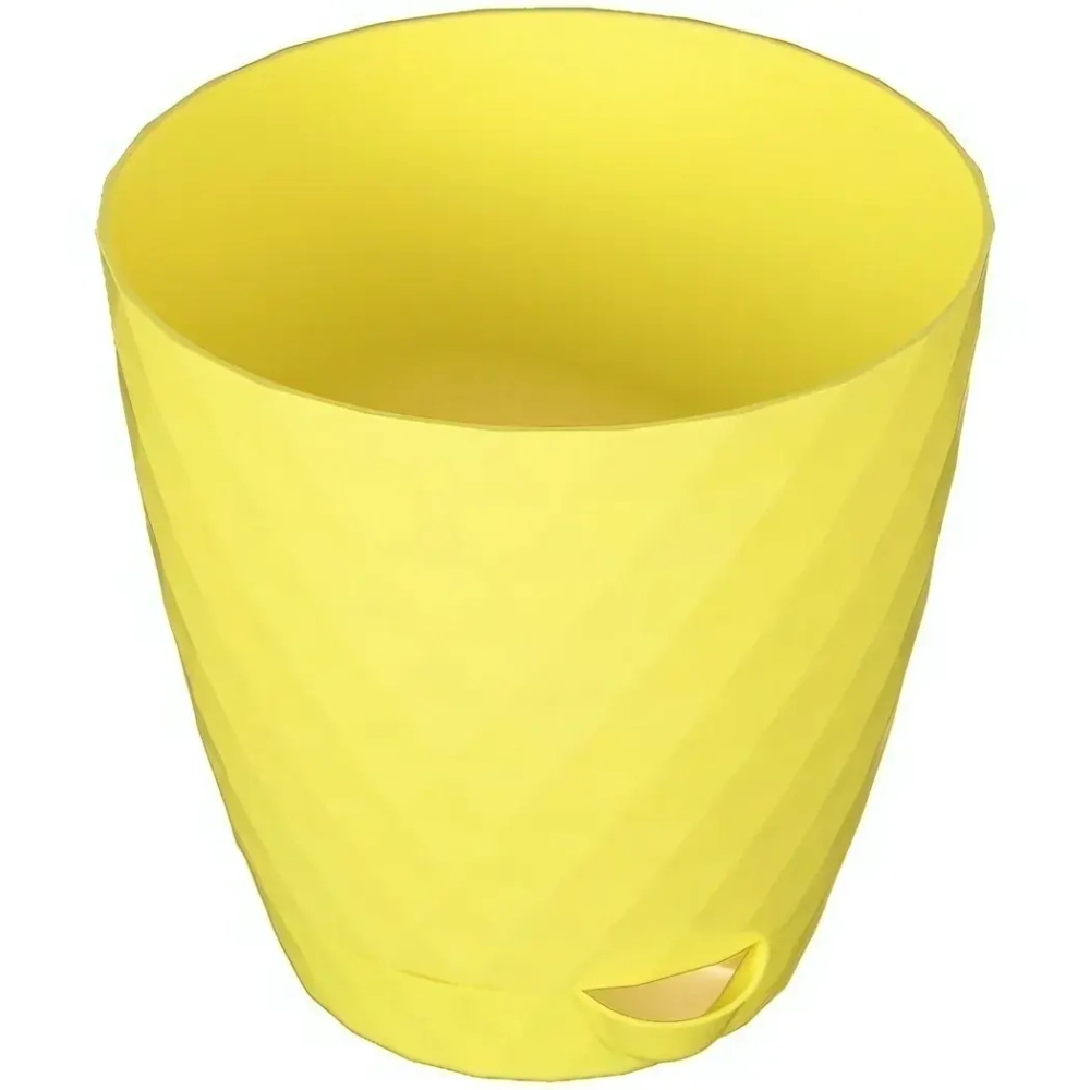 Горшок для цветов пластиковый 1,5л d-14см «Румба» с поддоном лимон
