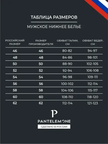 Трусы мужские семейные для больших мужчин Pantelemone PMBB-440, клетка серо-коричневая