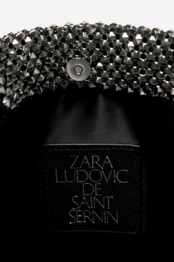 ZARA Х LUDOVIC DE SAINT SERNIN МЕТАЛЛИЧЕСКАЯ СУМКА, СЕРЕБРЯНЫЙ