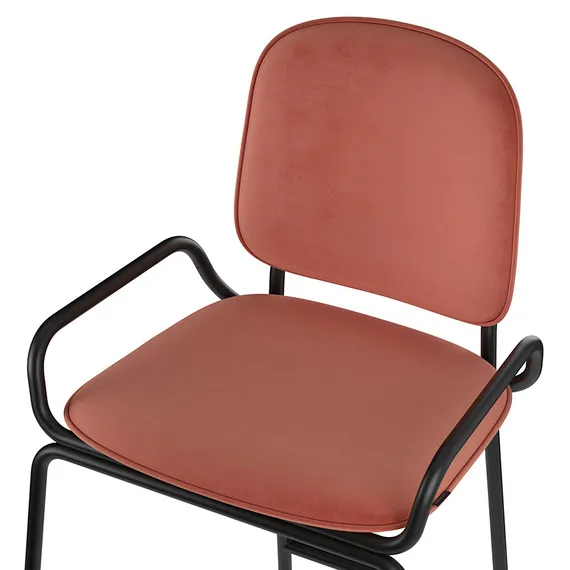 Барный стул Ror, 2 Frame, темно-красный велюр