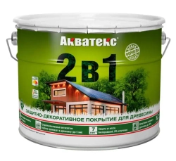 Защитно-декоративное покрытие Пропитка Акватекс 2в1 для древесины, пропитка по дереву, орех, 9 л