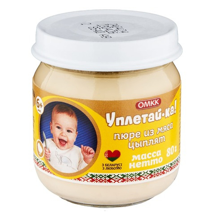 Пюре "Уплетай-ка" из мяса цыплят 80г. ОМКК