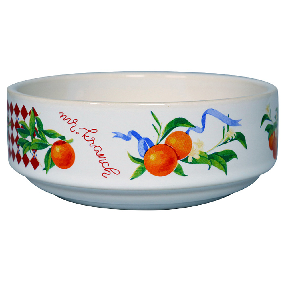 Миска Mr.Kranch для собак и кошек из фарфора Апельсины 450мл белая