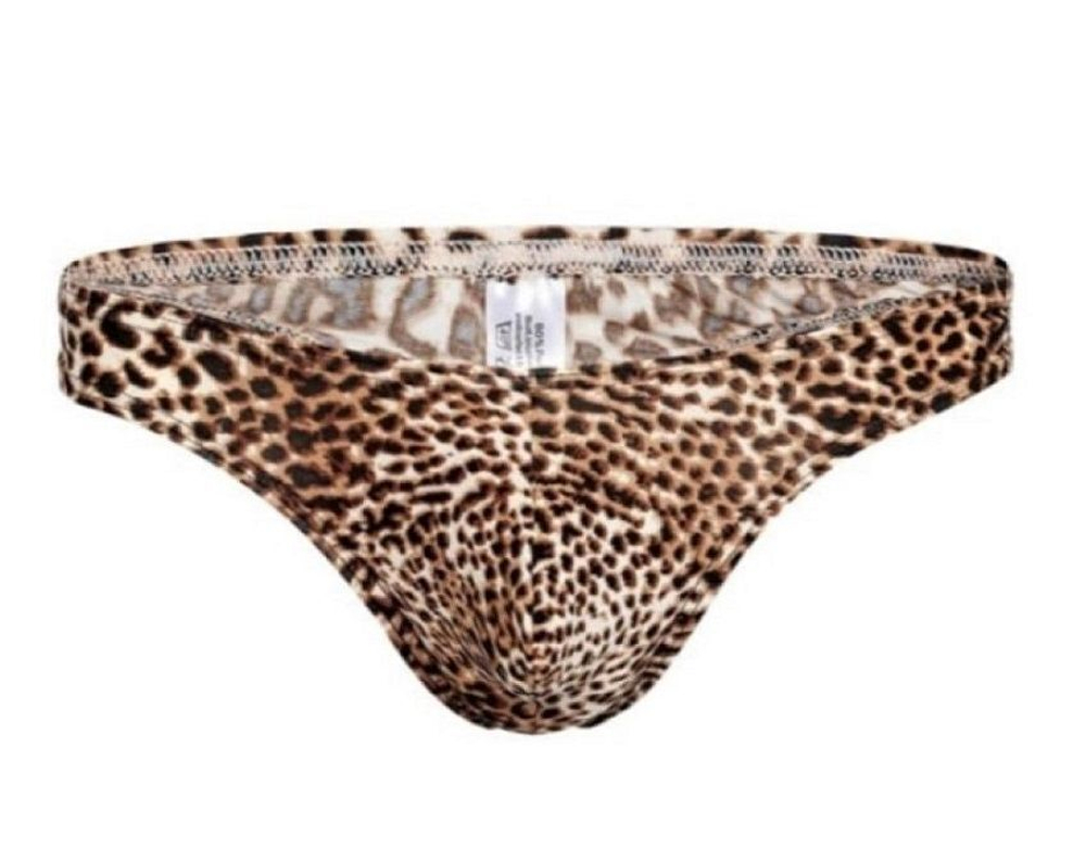 Мужские трусы-тонги с леопардовым принтом (Размер: M) (Цвет: леопард)