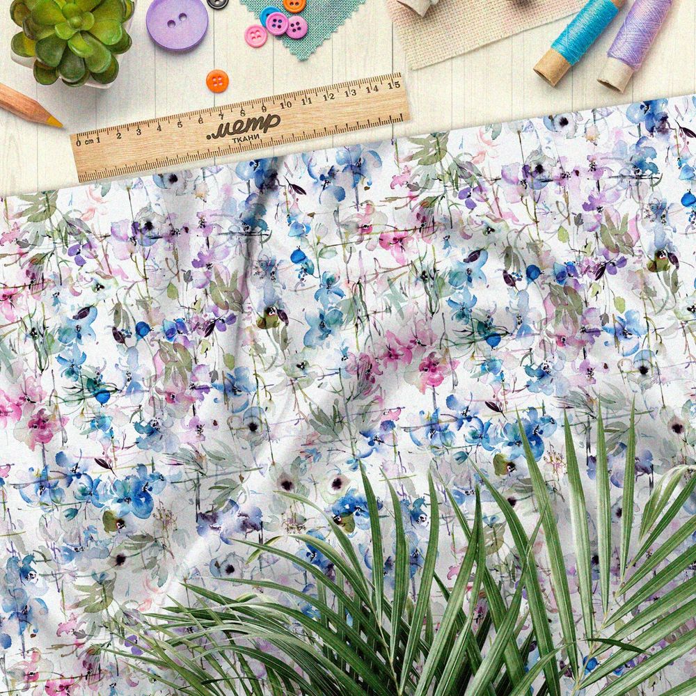 Ткань флис клод моне «танец цветов»