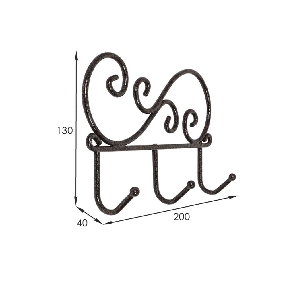 Вешалка  Кружева 3 арт.ВН 275 М (медный антик, в упаковке 10 шт)