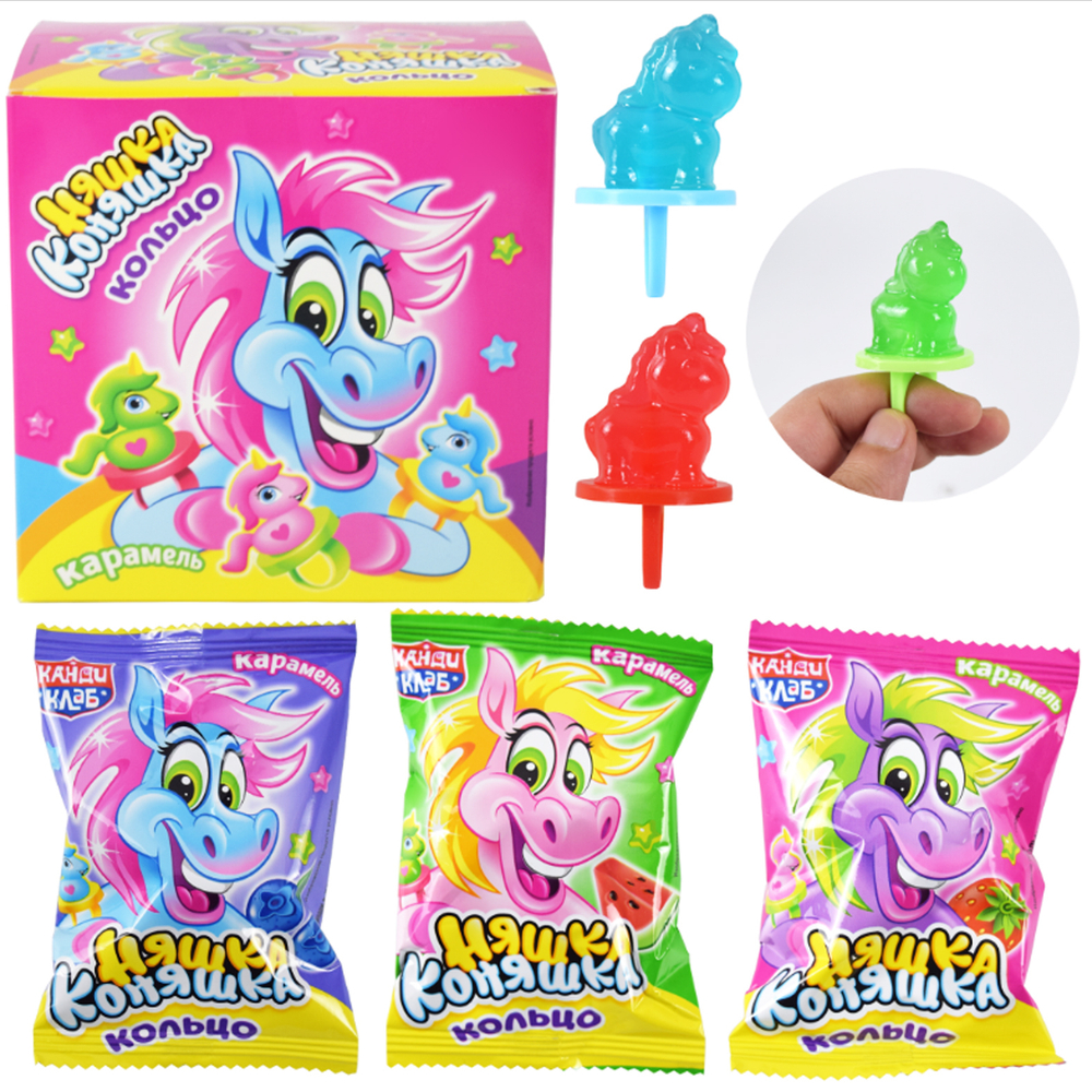 Карамель "Няшка Коняшка кольцо" ассорти 10гр*30шт*12 блоков