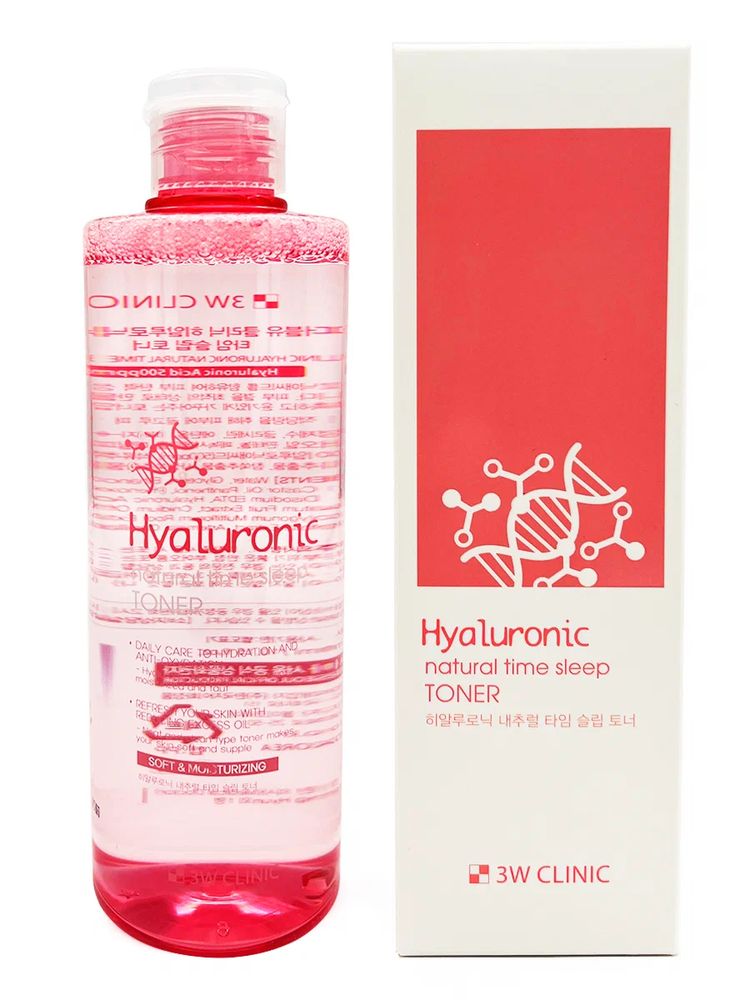 Тонер для лица 3W Clinic Hyaluronic Natural Time Sleep Toner ночной с Гиалуроновой кислотой 300 мл