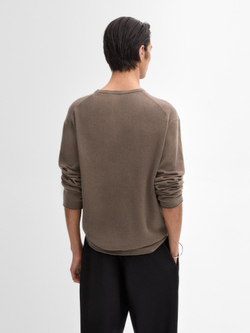 Massimo Dutti СВИТЕР ИЗ СМЕСОВОЙ ШЕРСТИ, КОФЕЙНЫЙ