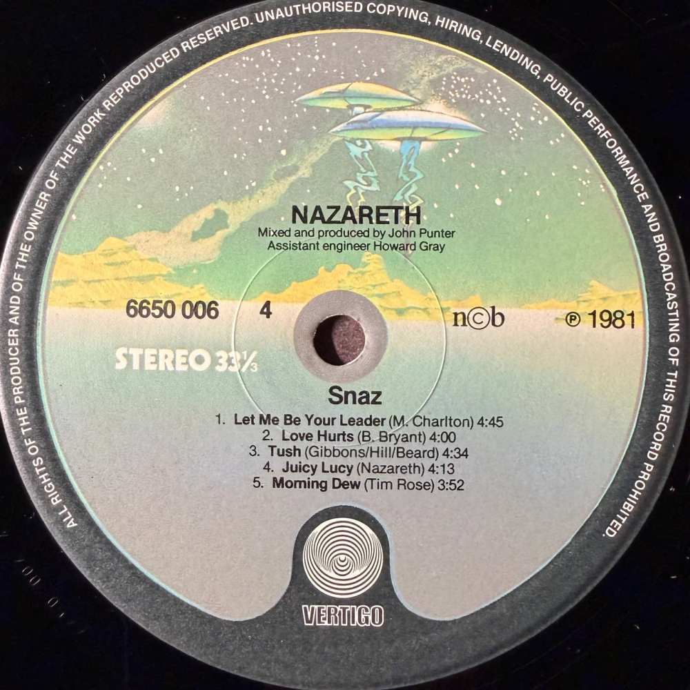 Nazareth ‎– 'Snaz 2LP (Скандинавия 1981г.) Т