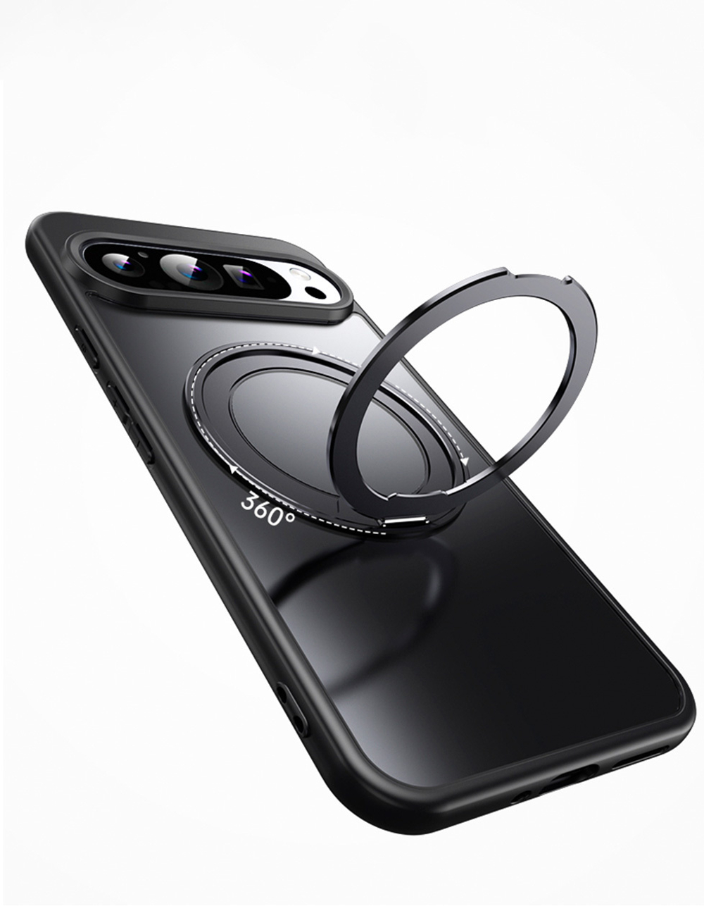 Чехол MosSeller для Google Pixel 9 Pro XL с MagSafe, кольцо-подставка, черный