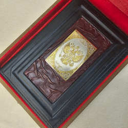 Ежедневник "Герб РФ" (златоустовская гравюра) из натуральной кожи со съемной обложкой в футляре