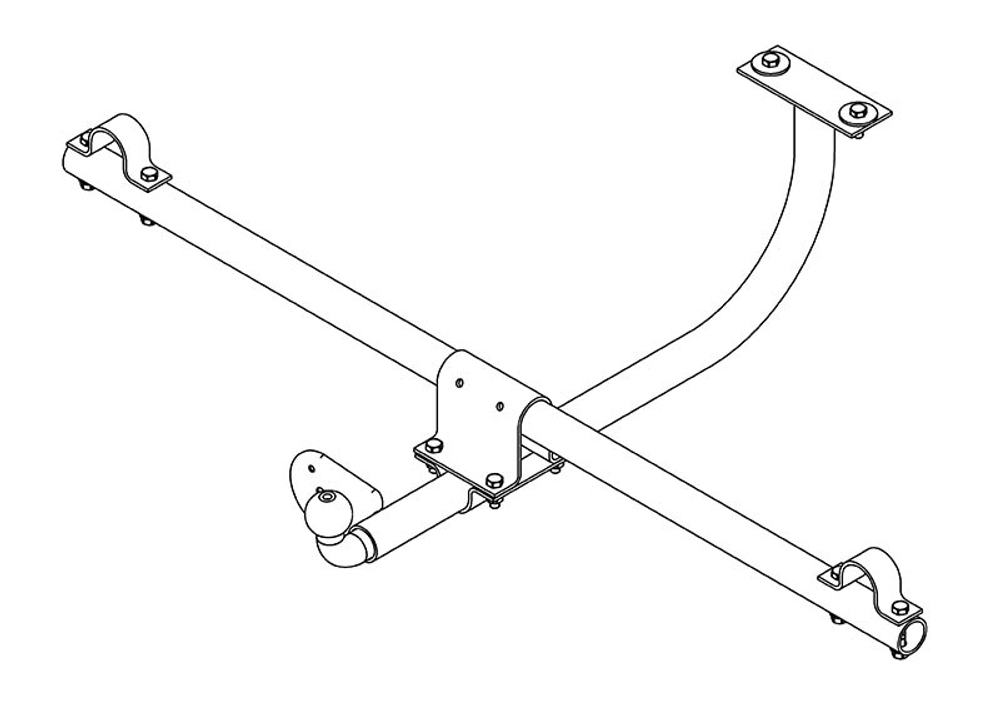 Фаркоп для Lada 4x4, 2121, 21213, 21214, 2131, 2329 1977- Тип шара: H (несъемный сварной). Нагрузки: 1200/80 кг, VAZ-21