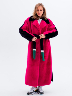 Шуба искусственная, фуксия, Северина
