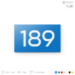 Номер на дверь 189, табличка на дверь для офиса, квартиры, кабинета, аудитории, склада, голубой 120х70 мм, Айдентика Технолоджи