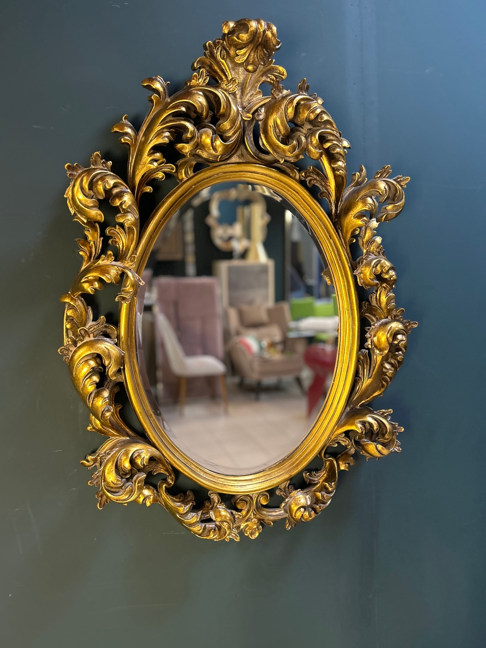 Зеркало, латунный профиль, золото