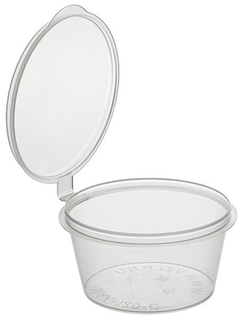 Контейнер для соуса 80 мл, круглый, с верхним закрытием крышки, рабочий объем 75 мл, ПП, 80 штук