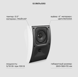 CVGAUDIO WPA10TW Настенная Public Address акустическая система 100V