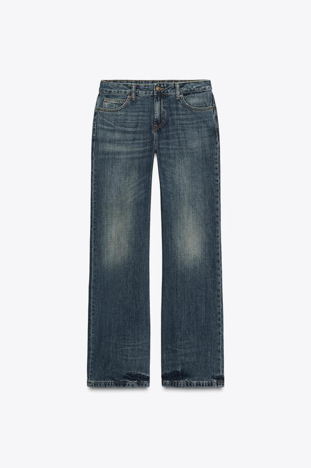 ZARA ДЖИНСЫ BOOTCUT С НИЗКОЙ ПОСАДКОЙ — ZW COLLECTION, СИНИЙ